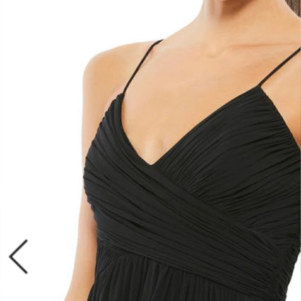 NWT MAC DUGGAL 70099 FAUX WRAP SLEEVELESS FLOWY MIDI DRESS XL $398 - Picture 4 of 8